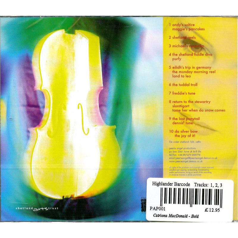 Catriona MacDonald - Bold CD back cover