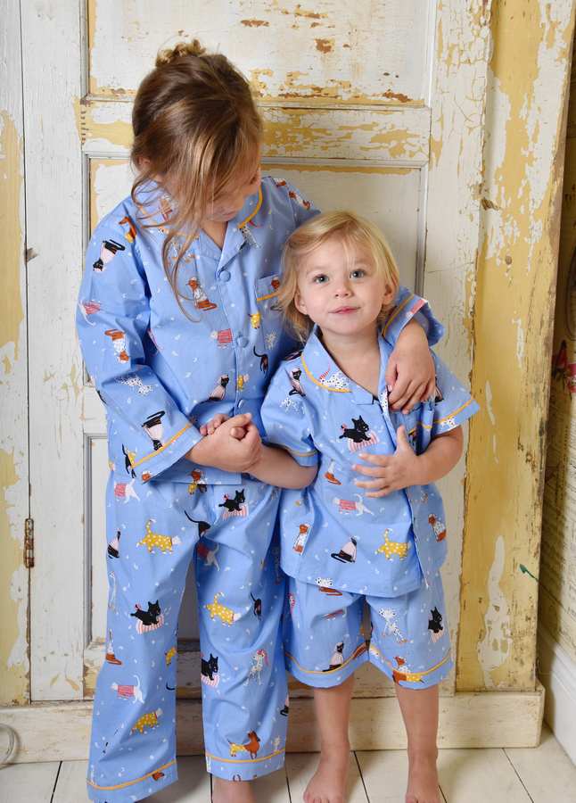 Cats & Dogs Button Down Pyjamas on child