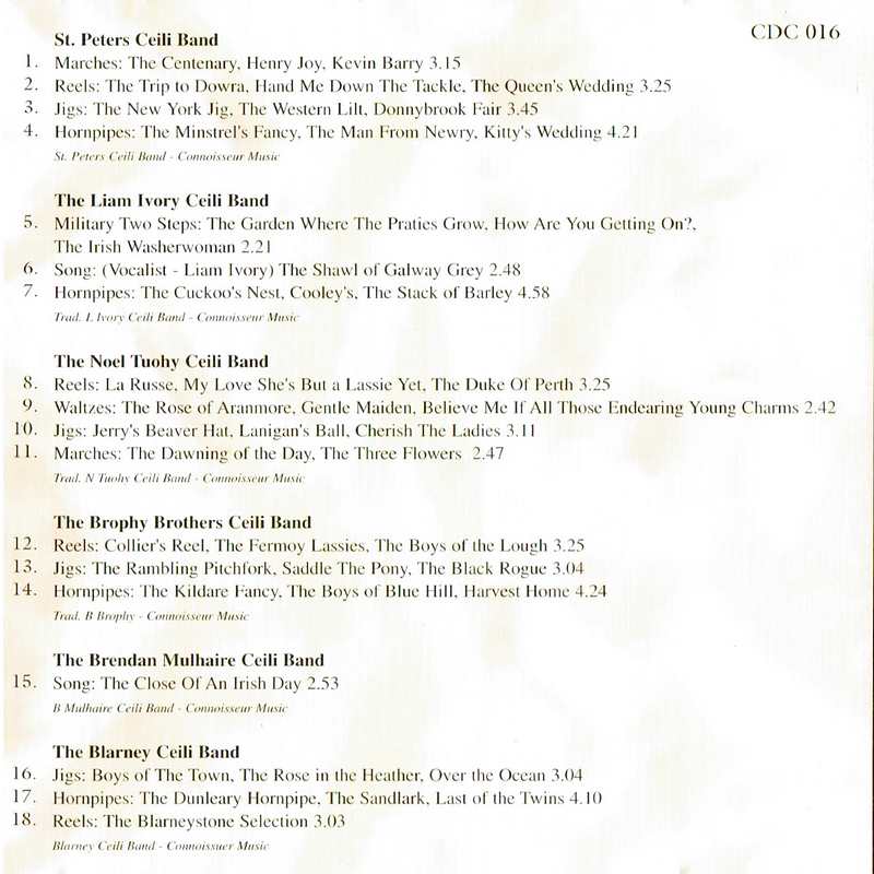 Ceili Dance Bands Ceili Time In Ireland CDC016 CD track list