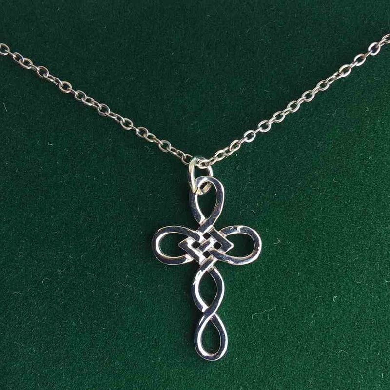 Celtic Knotwork Cross Pendant Necklace in box