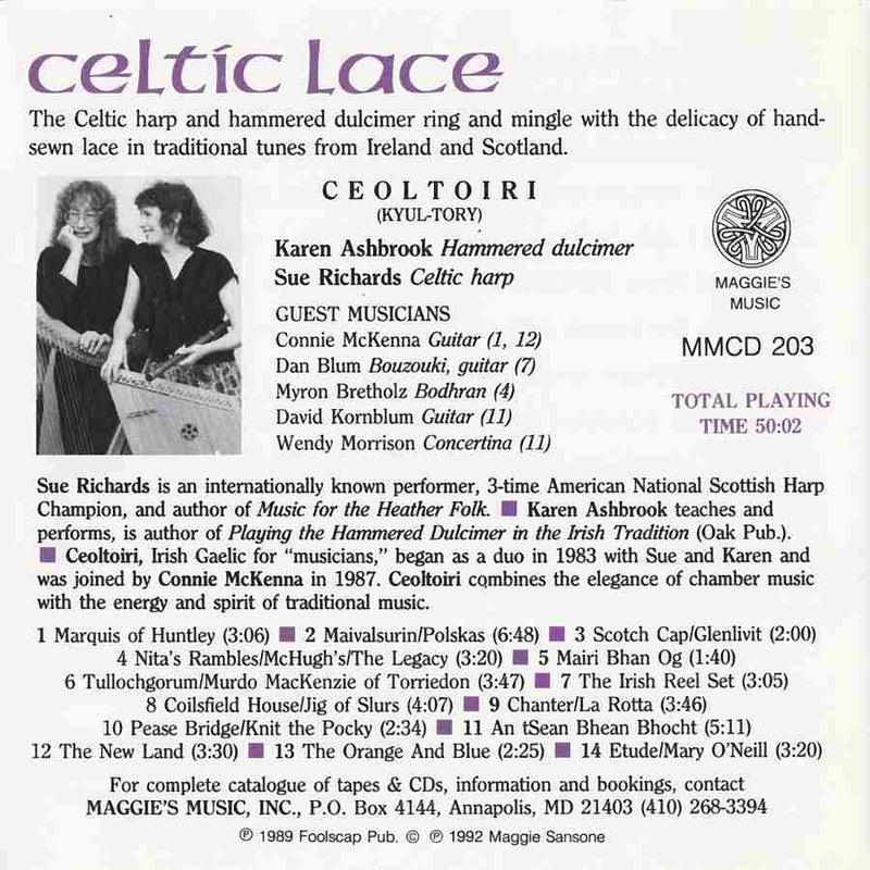 Ceoltoiri - Celtic Lace MMCD203 back