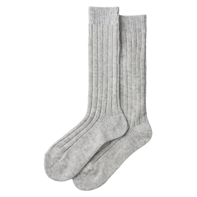 Chalk Clothing Cashmere Blend Lounge Socks Silver flat