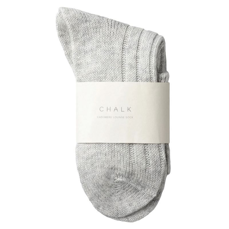 Chalk Clothing Cashmere Blend Lounge Socks Silver in packaging