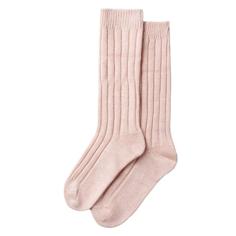 Chalk Clothing Cashmere Blend Lounge Socks Soft Pink flat