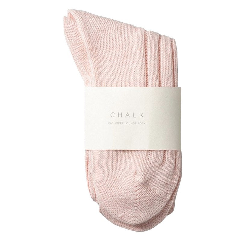 Chalk Clothing Cashmere Blend Lounge Socks Soft Pink in packaging