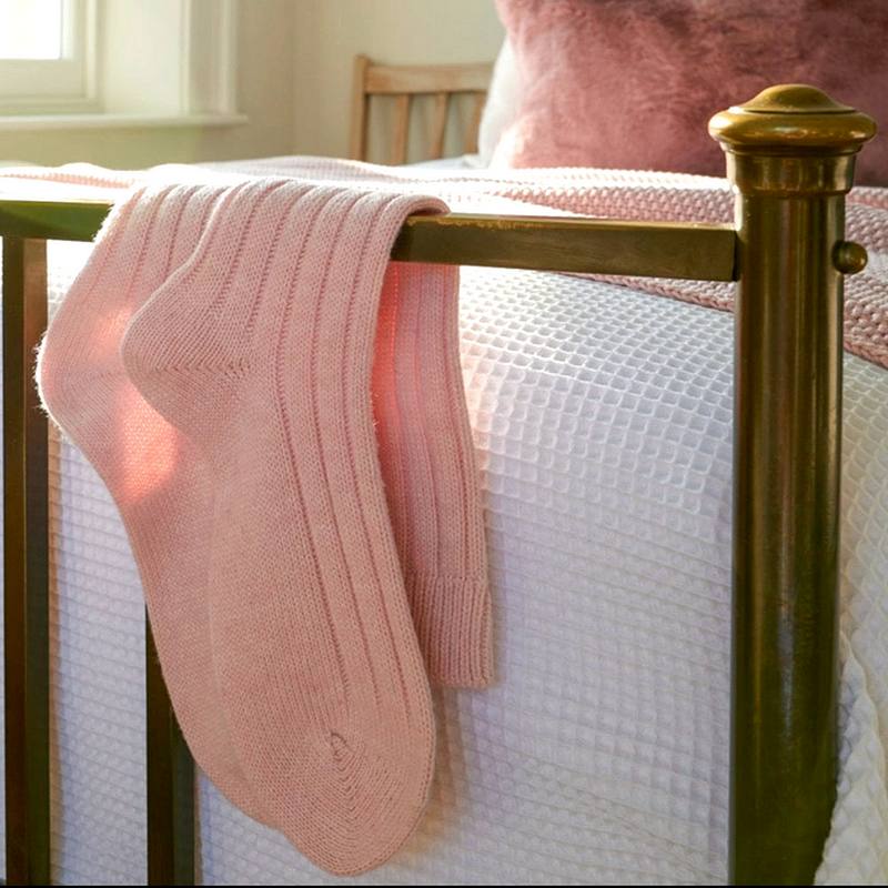 Chalk Clothing Cashmere Blend Lounge Socks Soft Pink lifestyle