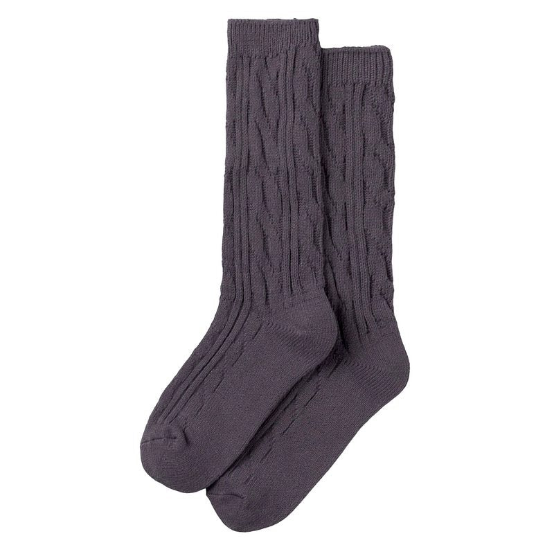 Chalk Clothing Cosy Cable Socks Charcoal flat