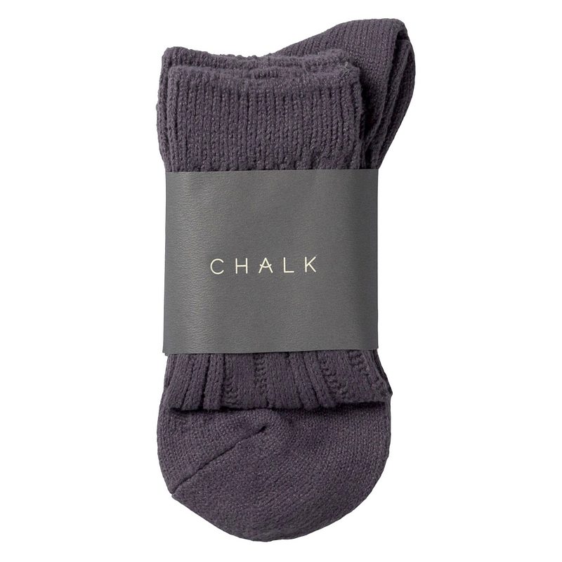 Chalk Clothing Cosy Cable Socks Charcoal packaged