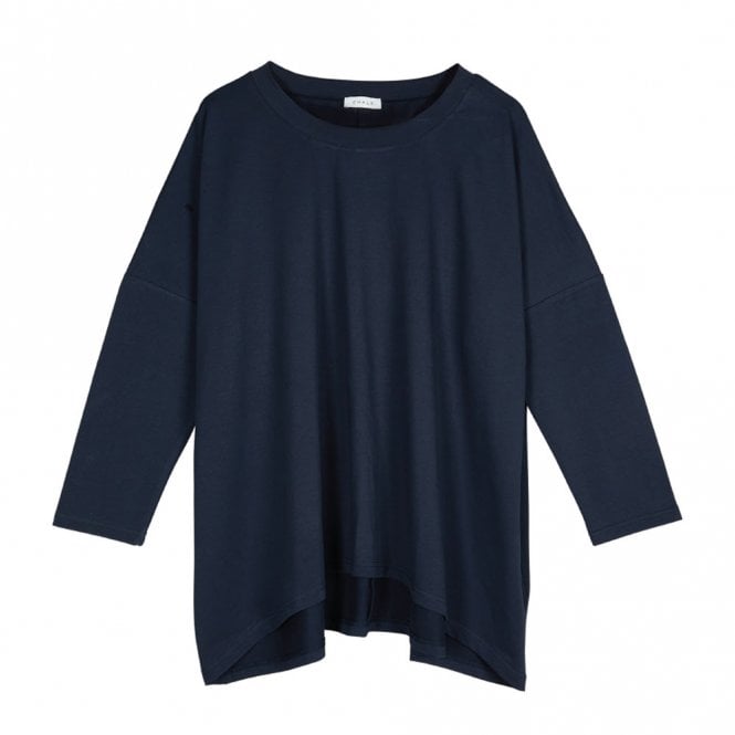 Chalk Clothing Olivia Oversized Cotton Jersey Top Navy