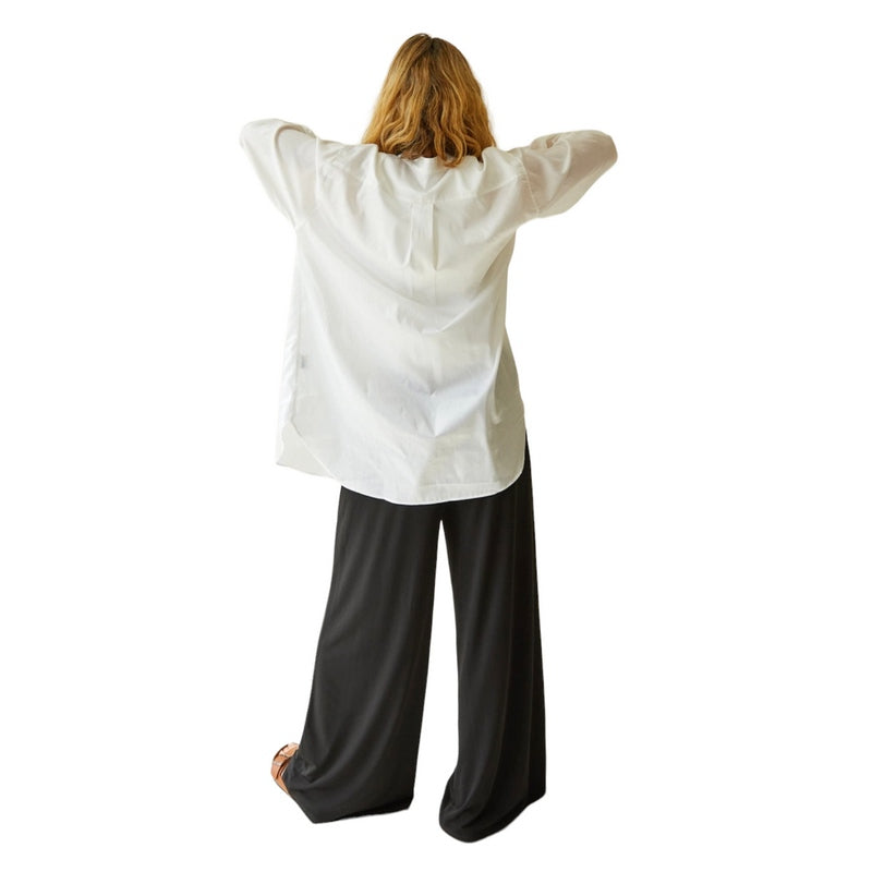 Chalk Clothing Petra Grandad Shirt White on model back open