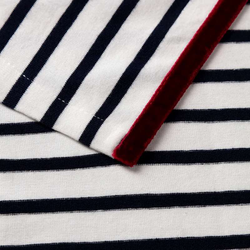 Chalk Clothing Sally Striped Scarf Navy Blue detail