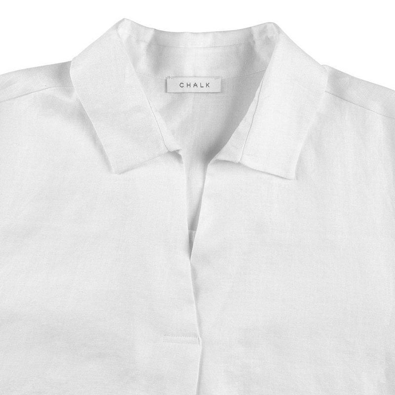 Chalk Clothing Sophie White Linen Shirt collar detail