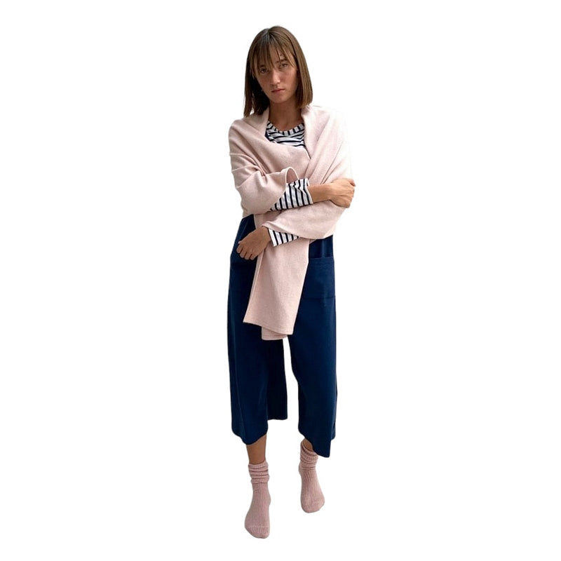 Chalk Clothing Suzy Supersoft Knit Scarf Pink on model