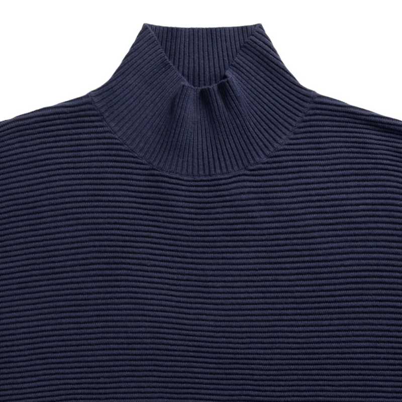 Chalk Clothing Vicki Cotton Jumper Navy neck detail