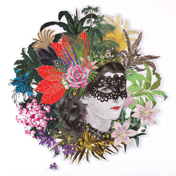 Christian Lacroix Heritage Collection Mam'zelle Scarlett 750 Piece Shaped Puzzle completed