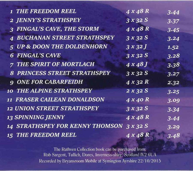 Colin Dewar Trio - The Tullich Collection CD inlay track list