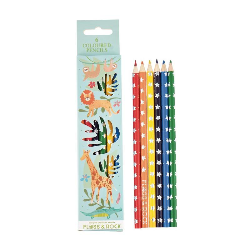 Coloured Pencils 6 Pack Jungle
