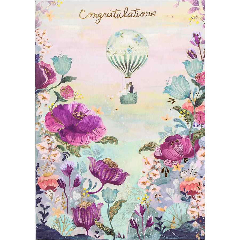 Congratulations - Hot Air Balloon Wedding Card GC2157
