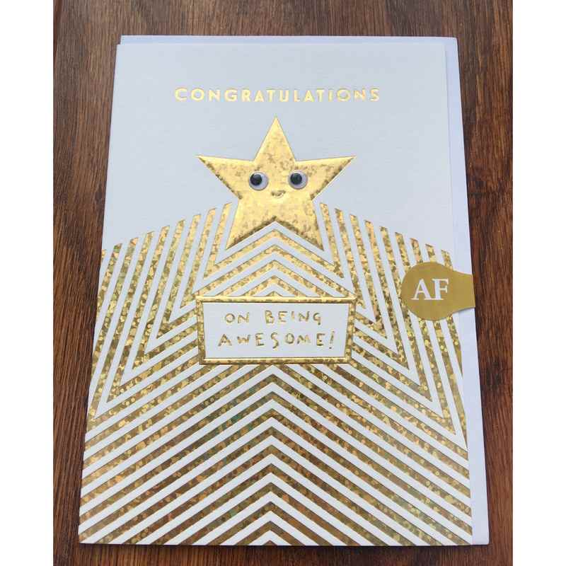 Congratulations On Being Awesome Card angled