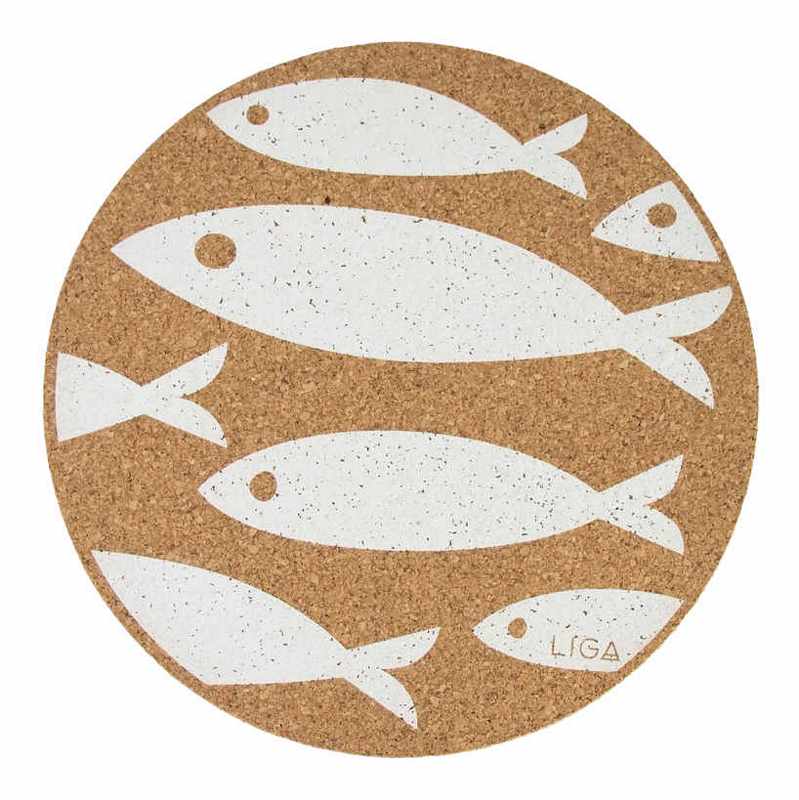 Cork Placemat Set White Fish front