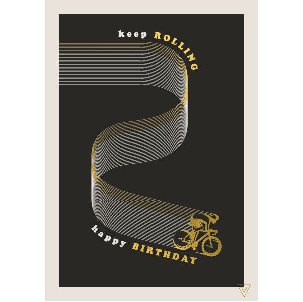 Cyclist Keep Rolling Happy Birthday VT08