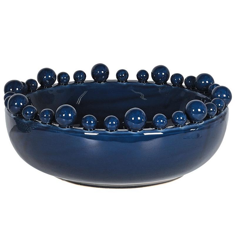 Dark Blue Bobble Edged Bowl 