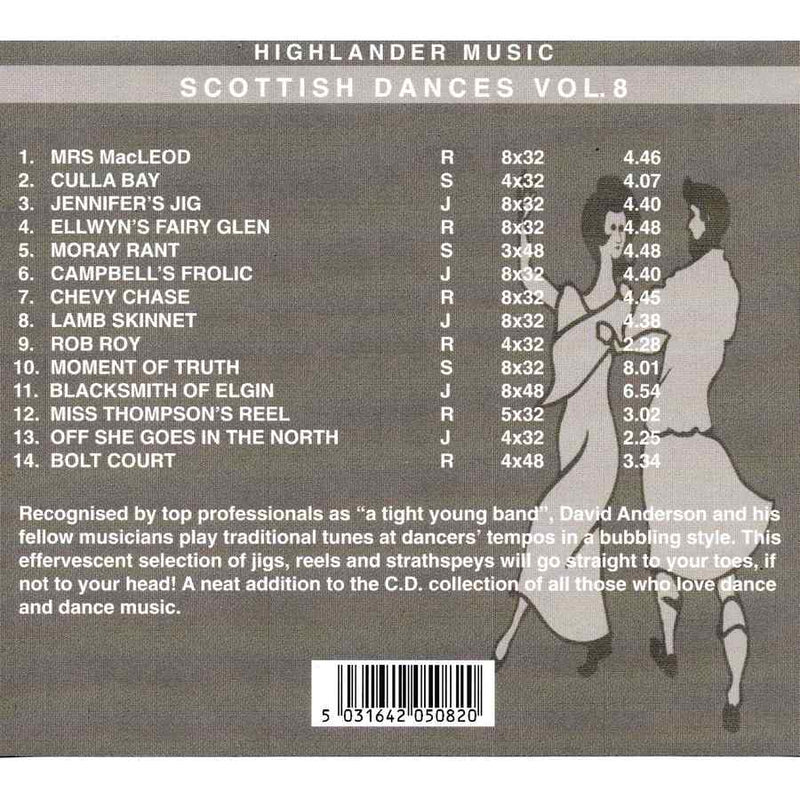 David Anderson & His Scottish Dance Band - Scottish Dances Volume 8 CD track list