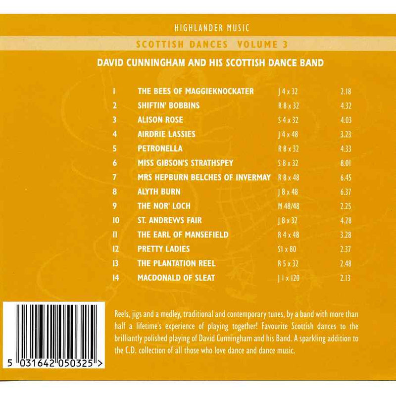 David Cunningham & His Scottish Dance Band - Scottish Dances Volume 3 CD track listing