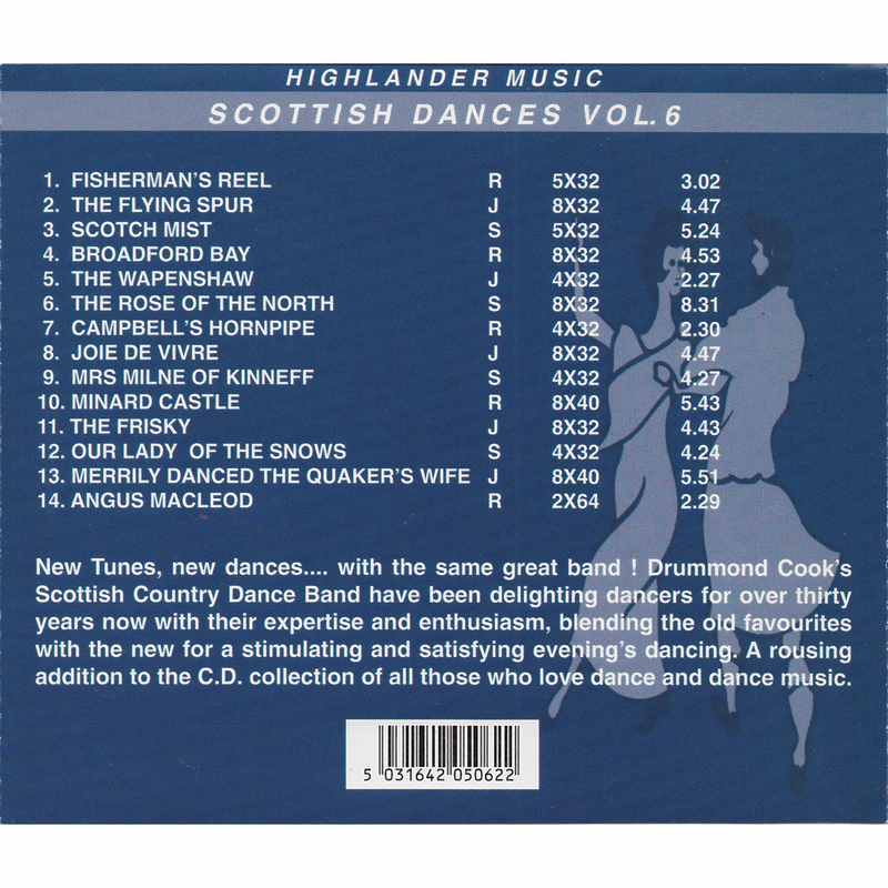 Drummond Cook's Scottish Country Dance Band Scottish Dances Volume 6 CD inlay track list