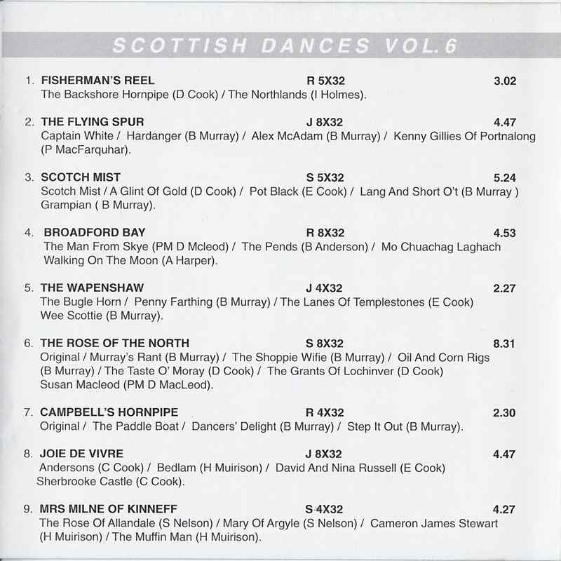 Drummond Cook's Scottish Country Dance Band Scottish Dances Volume 6 CD track details 1