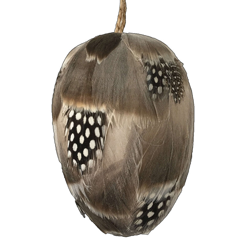 Broste Copenhagen Easter Egg Hanging Decoration with brown feathers