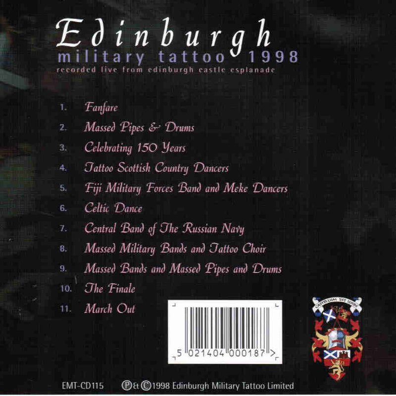 Edinburgh Military Tattoo 1998 CD back cover