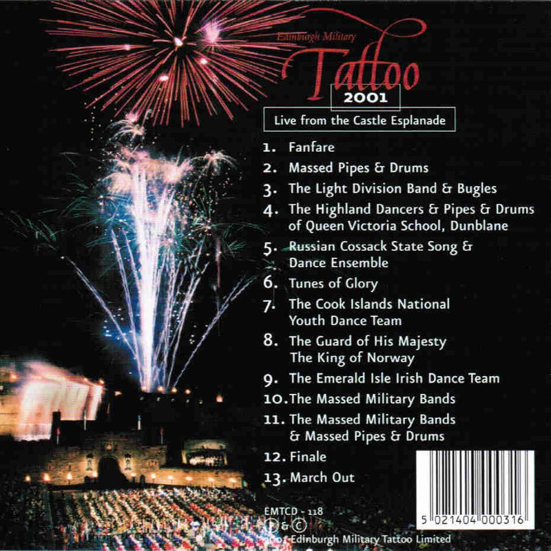 Edinburgh Military Tattoo 2001 CD back cover