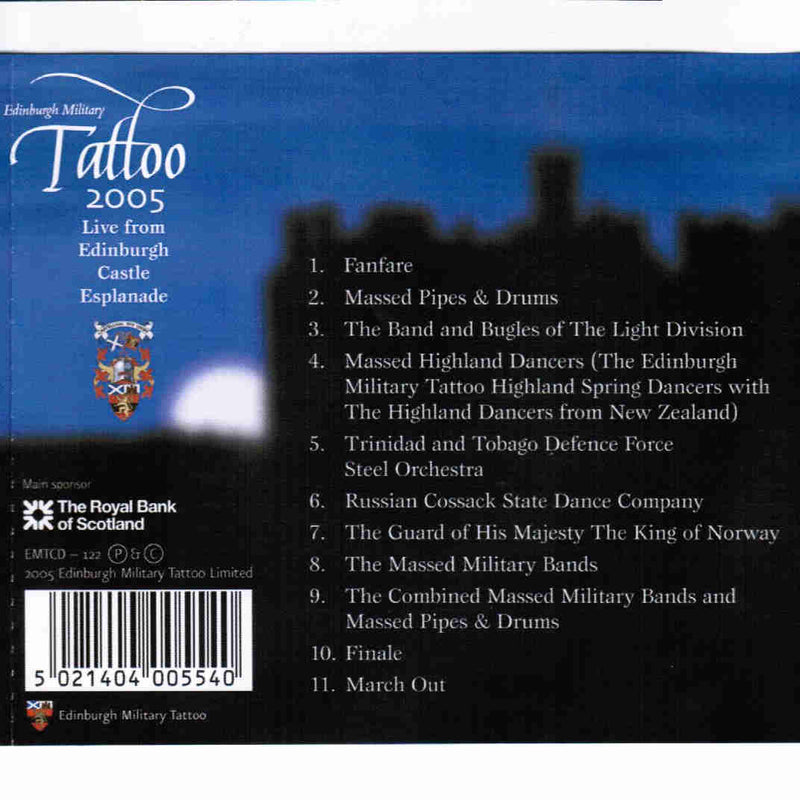 Edinburgh Military Tattoo 2005 CD back cover