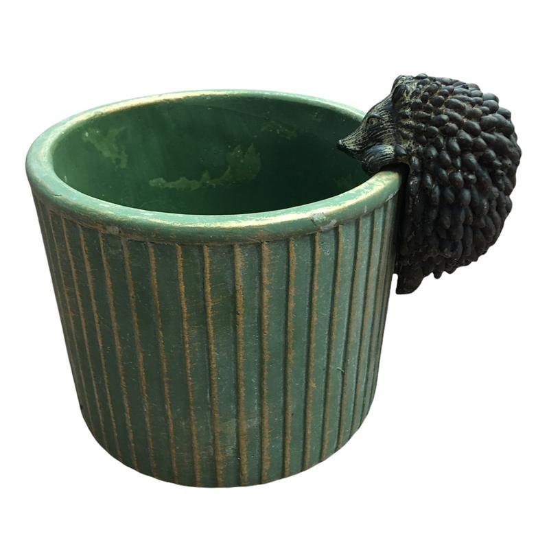 Edwin Hedgehog Pot-edge Hanging Sculpture Brown main