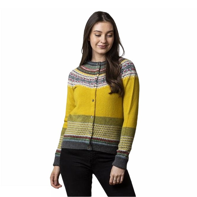 Eribe Knitwear Alpine Cardigan in Picalilli on model