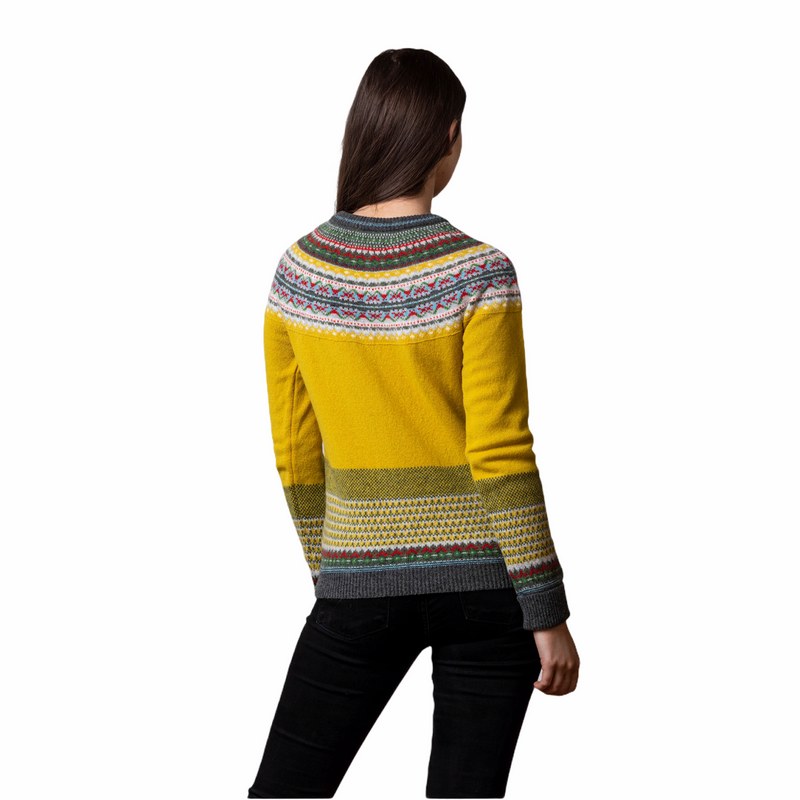 Eribe Knitwear Alpine Cardigan in Picalilli on model back