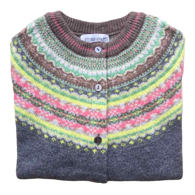 Eribe Knitwear Alpine Cardigan in Tearose folded