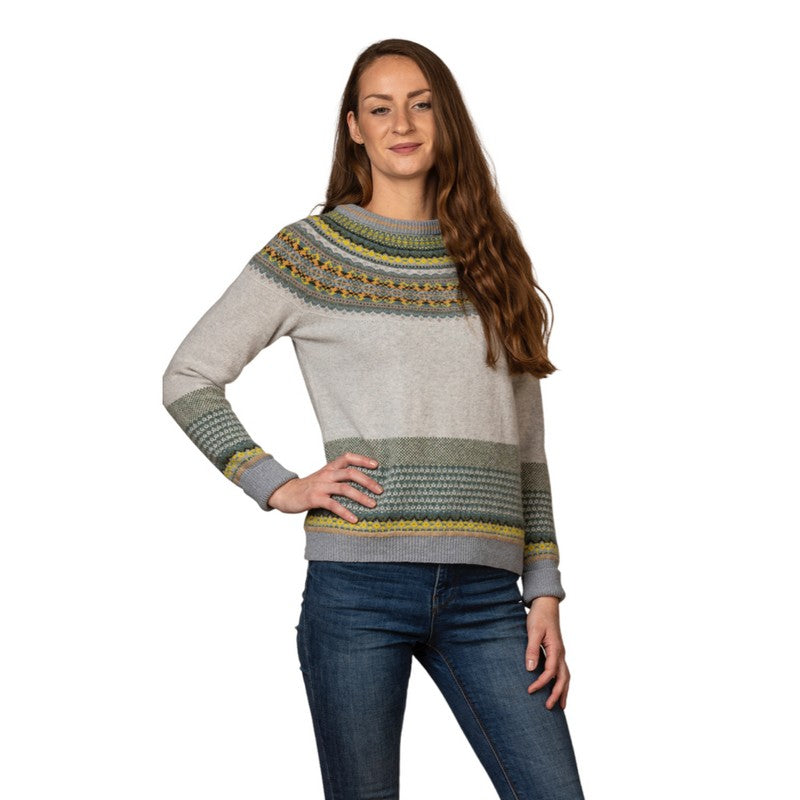 Eribe Knitwear Alpine Sweater Kelpie P3974 on model front