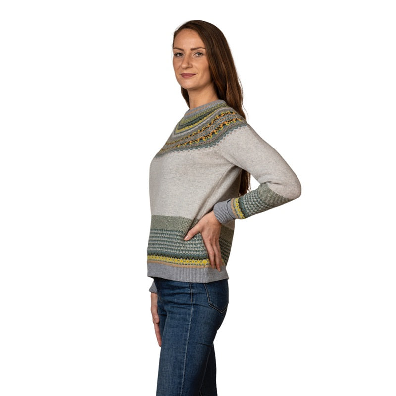 Eribe Knitwear Alpine Sweater Kelpie P3974 on model side