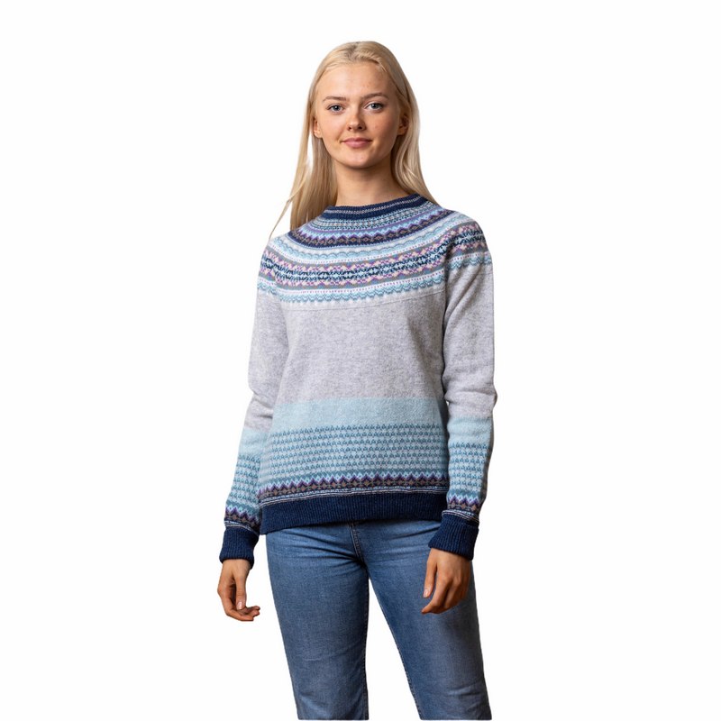 Eribe Knitwear Alpine Sweater in Arctic on model front