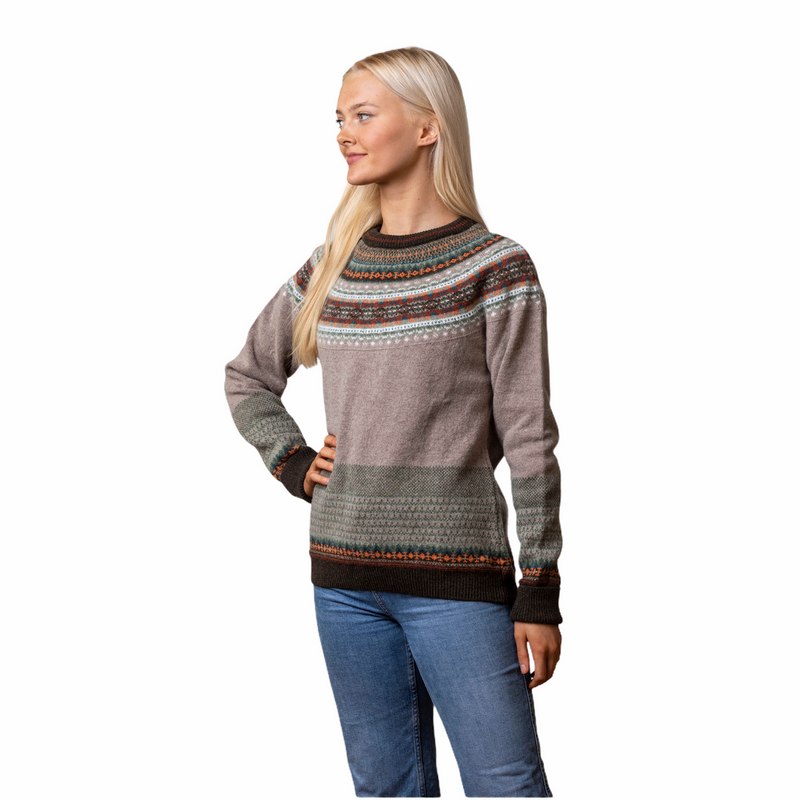 Eribe Knitwear Alpine Sweater in Birch on model front