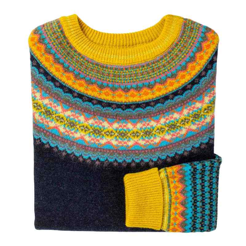 Eribe Knitwear Alpine Sweater in Moonflower folded
