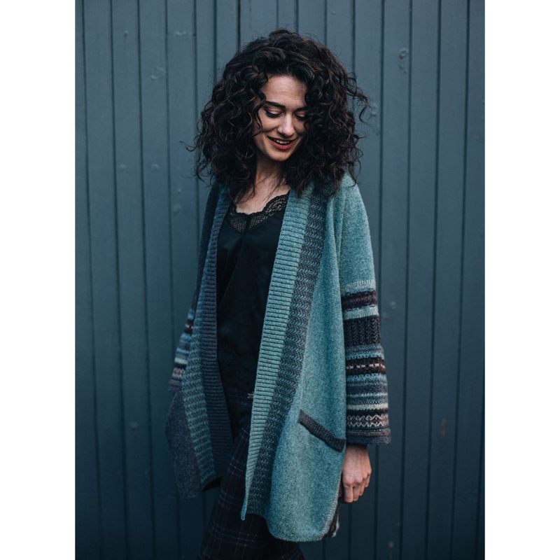 Eribe Knitwear Montrose Blanket Coat Selkie On Model lifestyle
