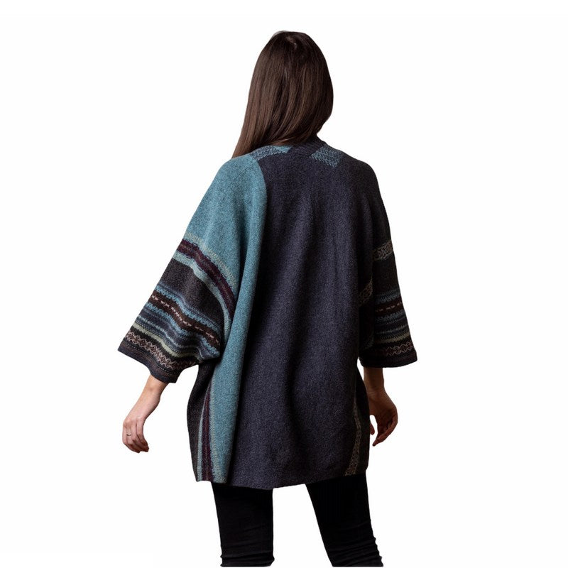 Eribe Knitwear Montrose Blanket Coat in Selkie on model back