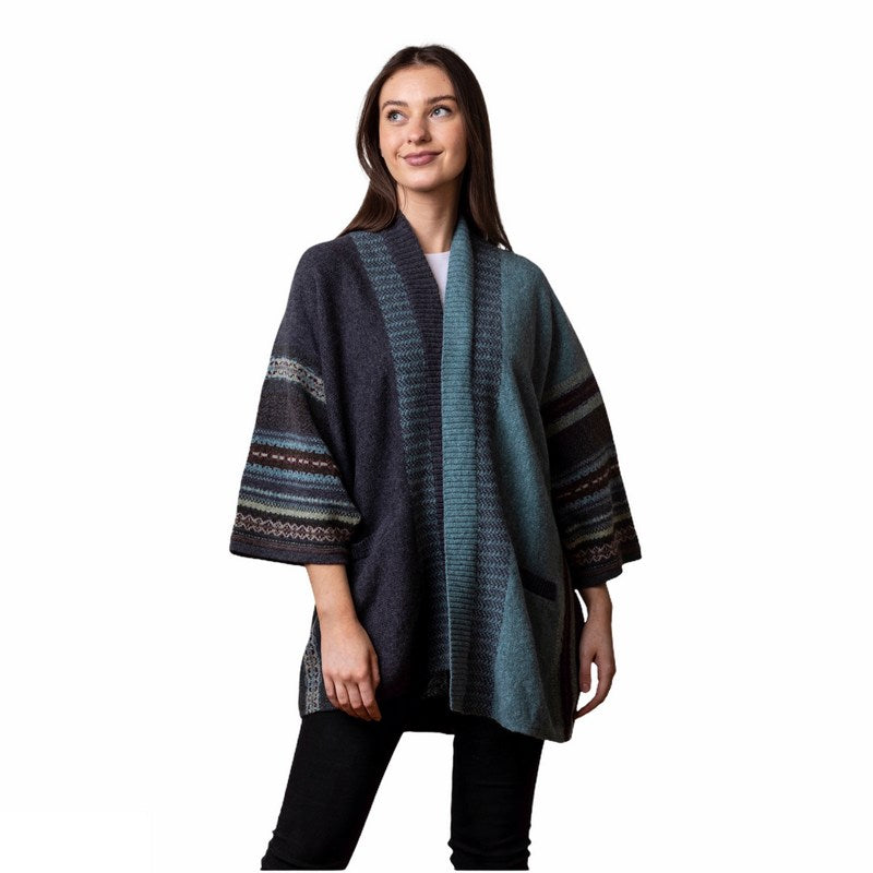 Eribe Knitwear Montrose Blanket Coat in Selkie on model front