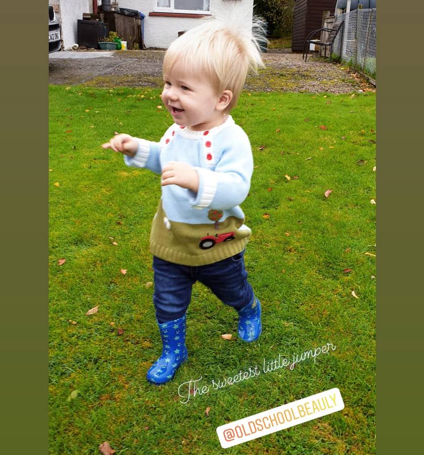 Farmyard Crewneck Jumper on Customer's Child