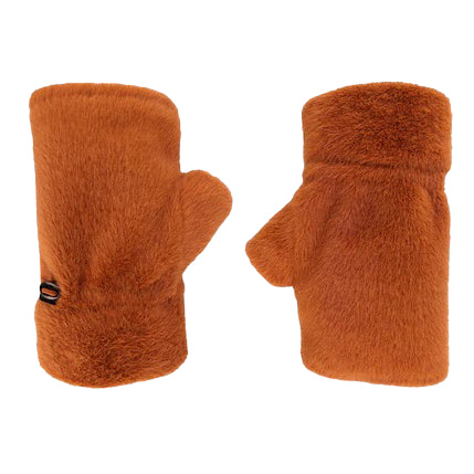 Faux Fur Fingerless Gloves Caramel CLUFM605A-09 main