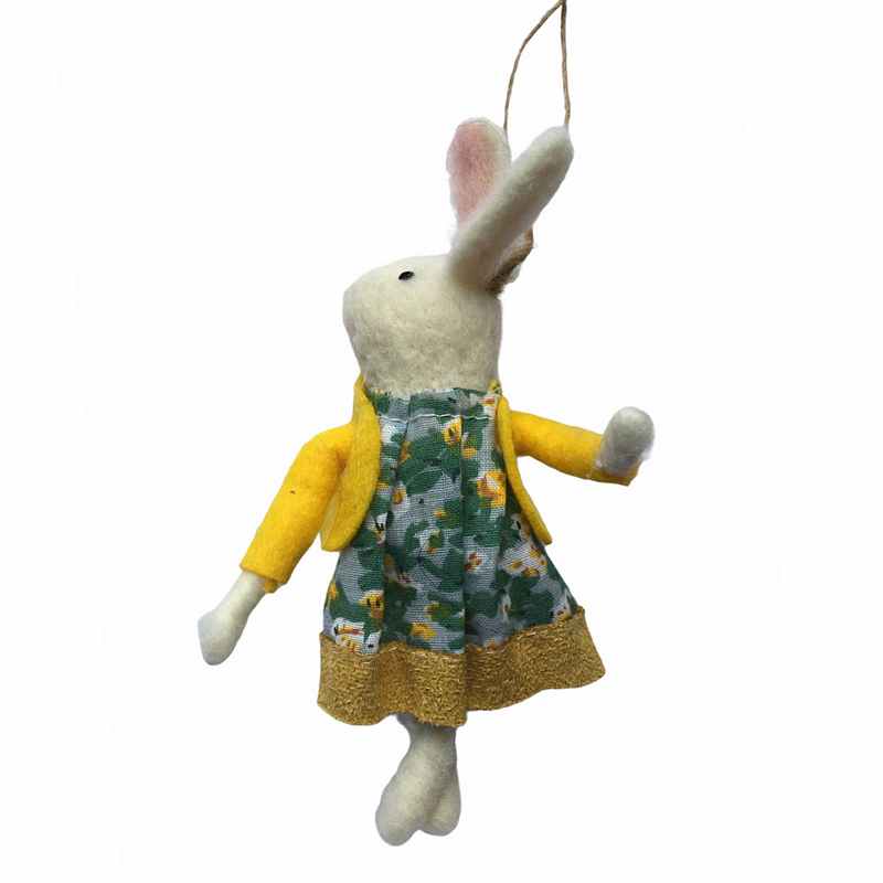 Felt Bunny Rabbit Hanging Decoration Yellow front