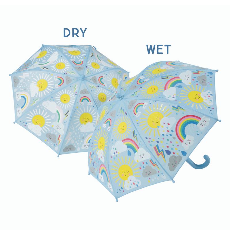 Floss & Rock Colour Changing Rainbow Umbrella Sun & Clouds Wet & Dry
